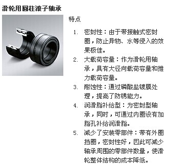 滑轮用圆柱滚子轴承